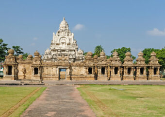 JYW5B9 Kailasanathar Temple in Kanchipuram. Bouilt in the 8 th century. Tamil Nadu, India