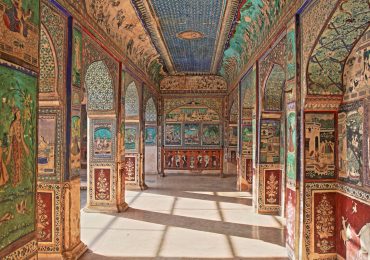 Paintings on a wall in Taragarh Fort - Bundi - Rajasthan - India