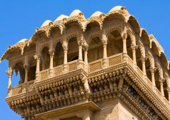 Salim Ji Ki Haveli - Intricate carving - Peacock shaped canopy - Jaisalmer - Rajasthan - India