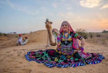 Tradtional Dance at Sam Dunes in Thar Desert in Jaisalmer in rajasthan - India