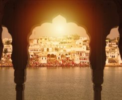 Pushkar lake and temples