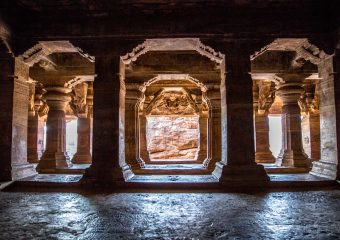 Badami Caves with pillars