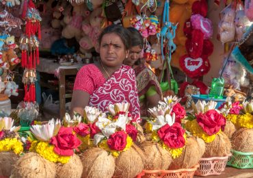 Flower Shop at Devraj Market - Mysore - Mysuru - Karnataka - India - South