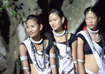 Nepal Tribal girls ready for tribal dance - Chitwan national park - nepal