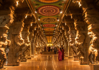 pilgrims at the Meenakshi Temple, Meenakshi Temple is one of the most holy place for hindu people in India.