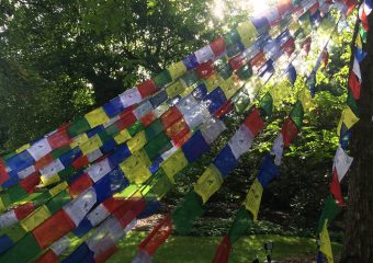 prayer flag with teachings of buddha - bhutan