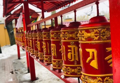 Prayer wheels - Buddhist monastery - Leh